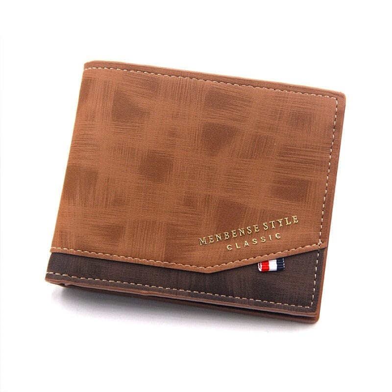 Carteira de couro masculina Malcom Romenzi RZ483 com design compacto, acabamento elegante e compartimentos funcionais para documentos e cartões.