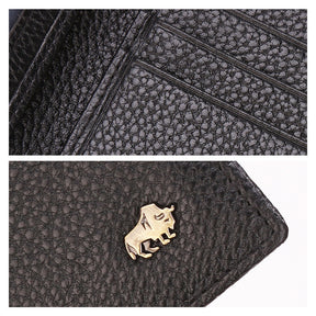 Carteira Masculina de Couro Romenzi RZ487 com acabamento premium, RFID, couro legítimo e compartimentos para cartões, CNH e documentos.