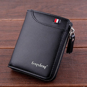 Carteira Masculina de Couro Tyler Romenzi RZ486, compacta e elegante, ideal para documentos, cartões e uso diário com estilo moderno.
