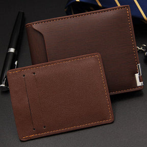 Carteira Masculina de Couro PU Wyatt Romenzi RZ480 – Design elegante, compacta, ideal para organizar documentos, cartões e CNH com estilo.