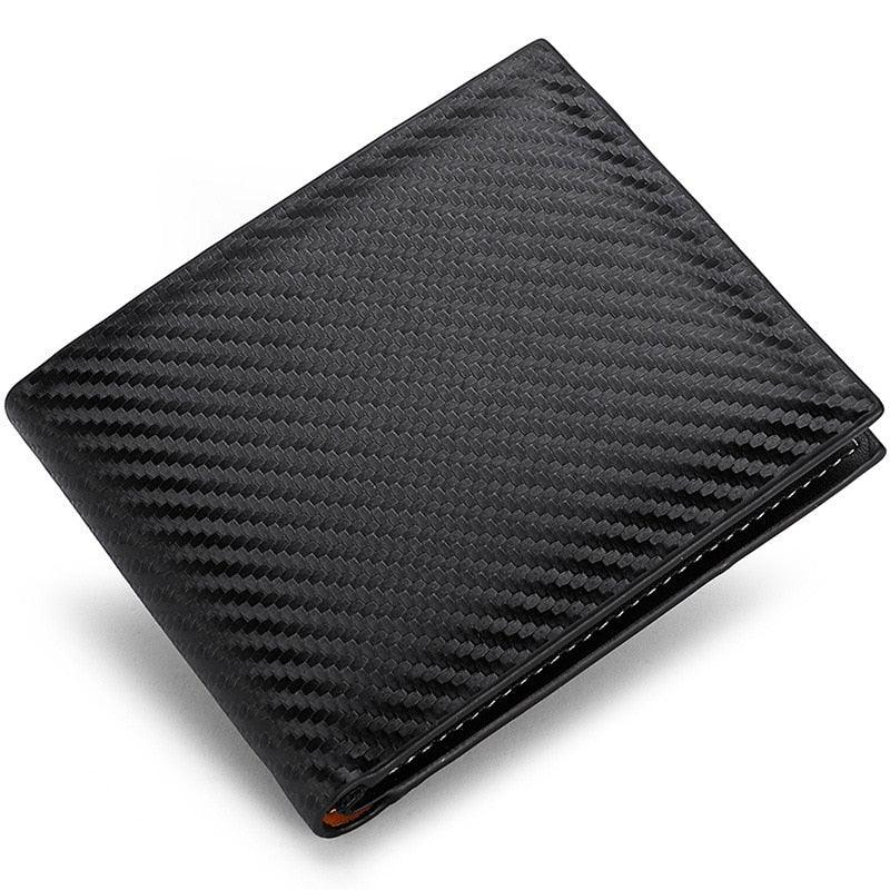 Carteira Masculina Romenzi New Carbon RZ492 com couro legítimo, tecnologia RFID e compartimentos funcionais para cartões, CNH e documentos pessoais.
