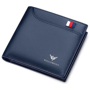 Carteira Masculina Romenzi William Polo RZ489 com couro legítimo, RFID, design elegante e compartimentos para cartões, CNH e documentos pessoais.