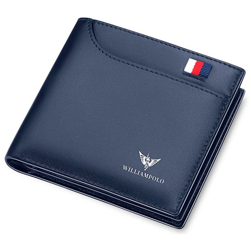 Carteira Masculina Romenzi William Polo RZ489 com couro legítimo, RFID, design elegante e compartimentos para cartões, CNH e documentos pessoais.