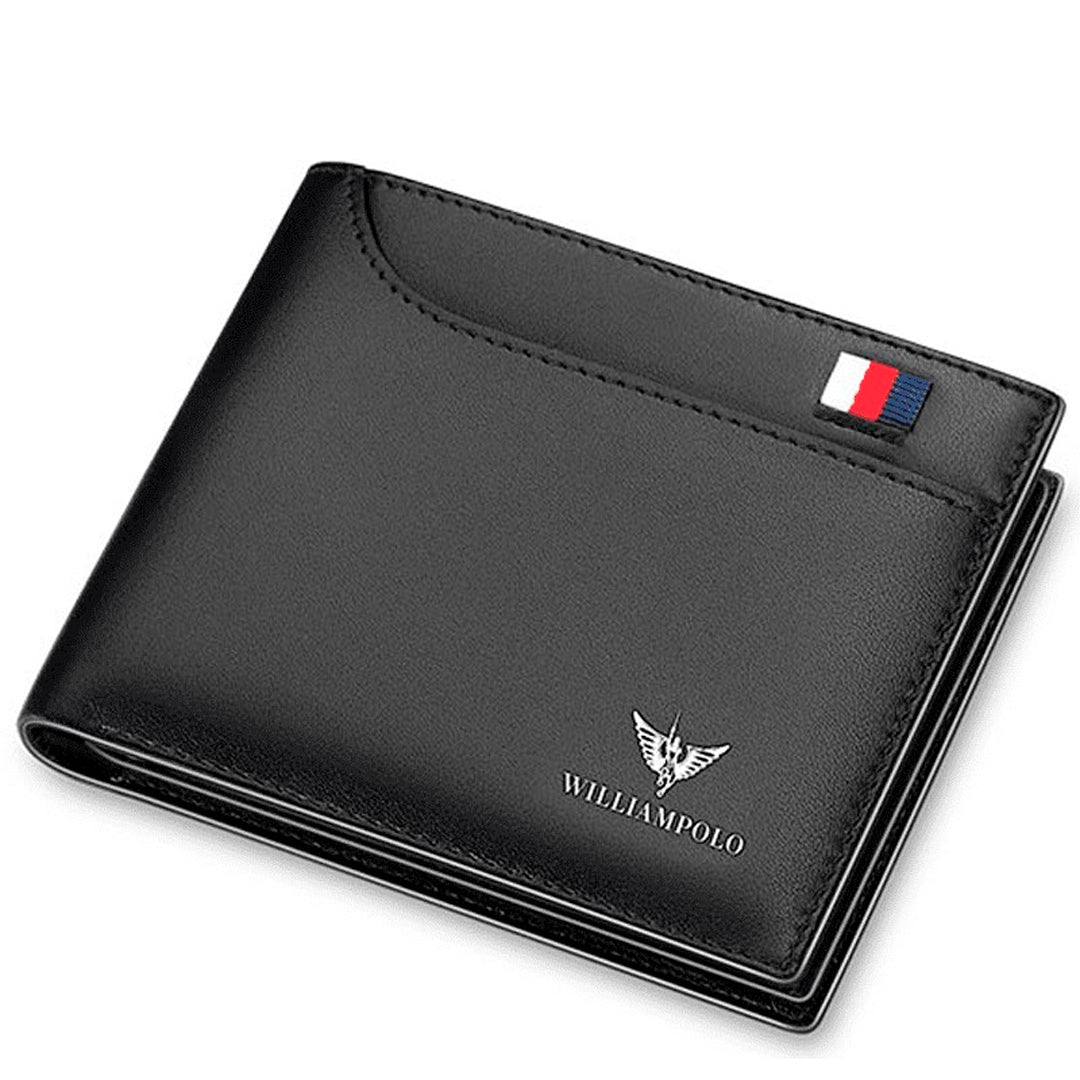 Carteira Masculina Romenzi William Polo RZ489 com couro legítimo, RFID, design elegante e compartimentos para cartões, CNH e documentos pessoais.