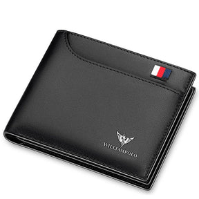 Carteira Masculina Romenzi William Polo RZ489 com couro legítimo, RFID, design elegante e compartimentos para cartões, CNH e documentos pessoais.