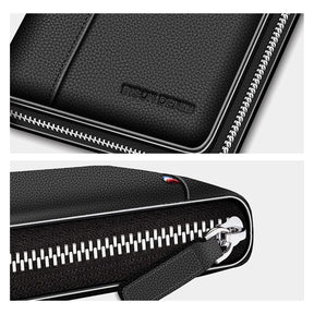 Carteira Masculina Safepocket Romenzi RZ488 com RFID, couro legítimo e design porta-passaporte para cartões, CNH e documentos essenciais.