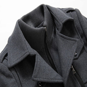 Casaco Masculino Grife Romenzi RZ124 em lã premium com design elegante, parte interna removível e corte sofisticado, perfeito para qualquer ocasião.