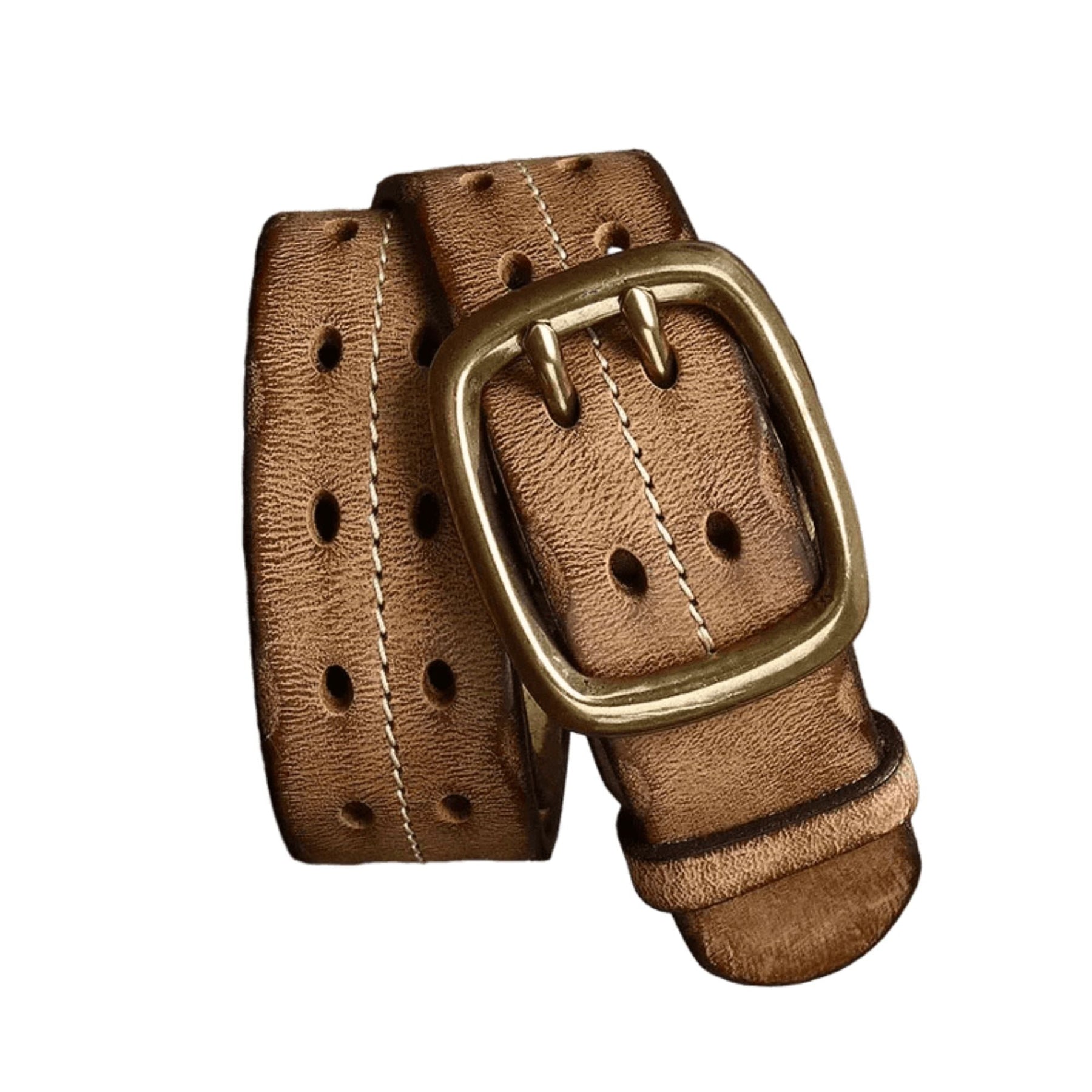 Cinto Masculino de Couro Artesanal Romenzi RZ458 feito à mão com couro legítimo, ideal para looks sofisticados e duráveis.