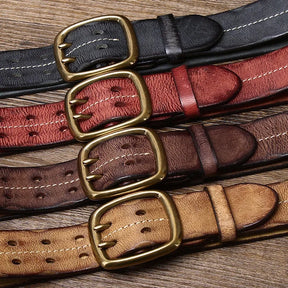 Cinto Masculino de Couro Artesanal Romenzi RZ458 feito à mão com couro legítimo, ideal para looks sofisticados e duráveis.