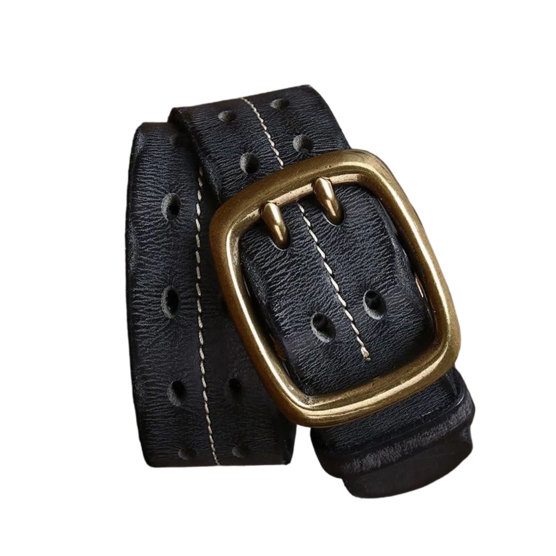Cinto Masculino de Couro Artesanal Romenzi RZ458 feito à mão com couro legítimo, ideal para looks sofisticados e duráveis.
