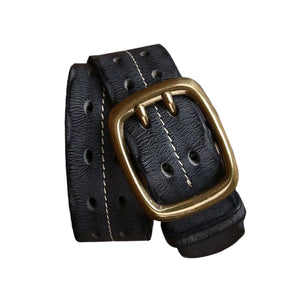 Cinto Masculino de Couro Artesanal Romenzi RZ458 feito à mão com couro legítimo, ideal para looks sofisticados e duráveis.