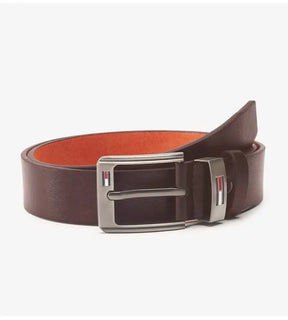 Cinto Masculino Megan Romenzi RZ340 em couro ecológico nas cores preto, caramelo e marrom com fecho durável e visual elegante.
