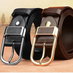 Cinto Masculino de Couro Romenzi Argos RZ469 com fivela metálica imponente e acabamento premium para homens que valorizam autenticidade e elegância