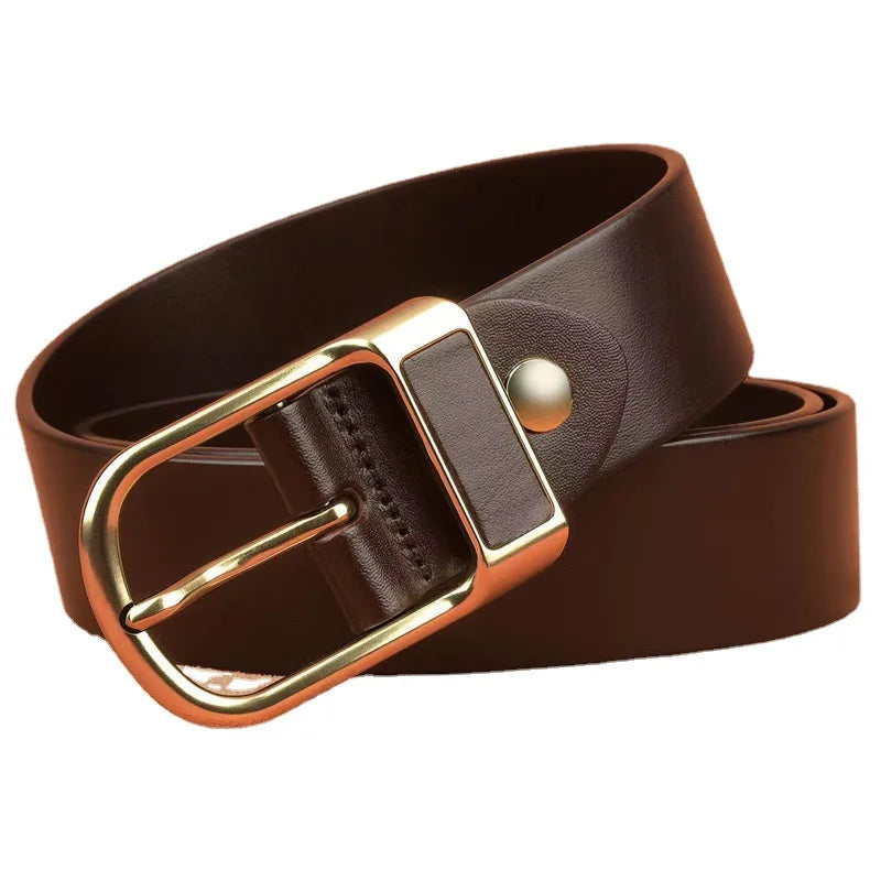 Cinto Masculino de Couro Romenzi Argos RZ469 com fivela metálica imponente e acabamento premium para homens que valorizam autenticidade e elegância