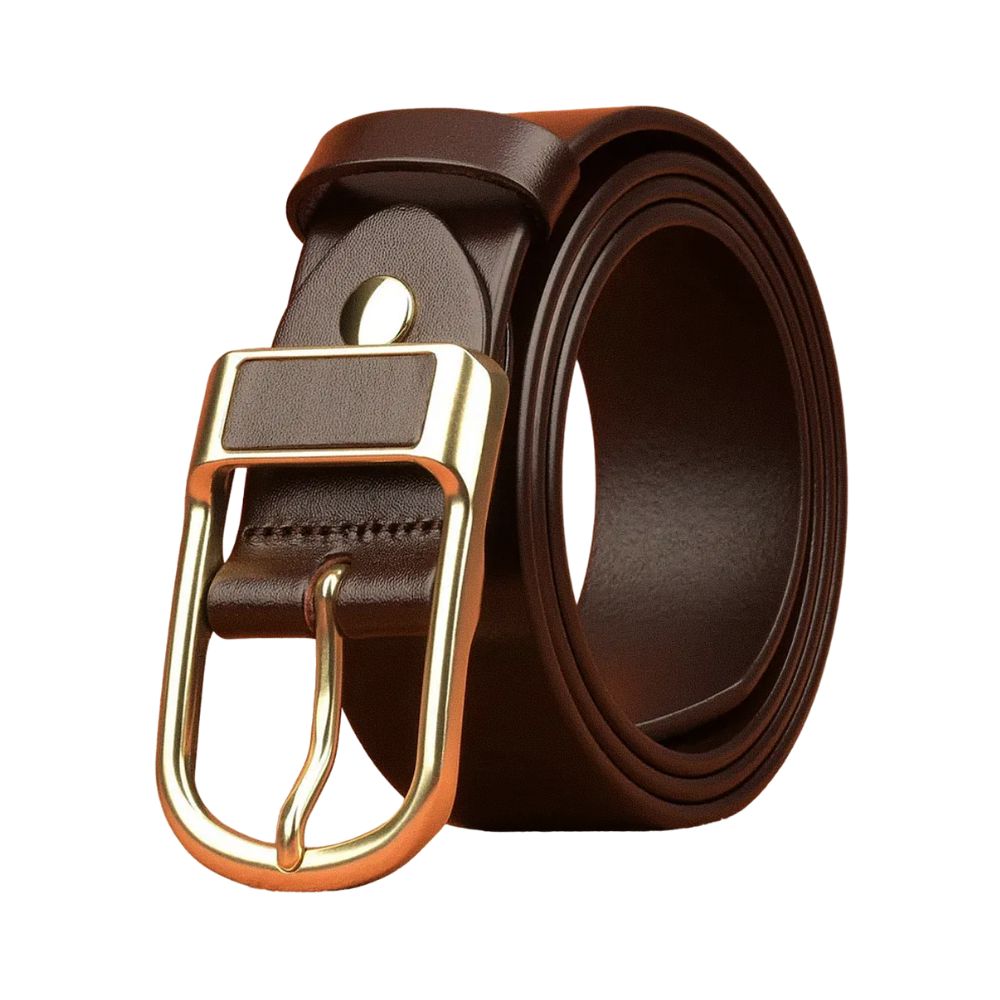 Cinto Masculino de Couro Romenzi Argos RZ469 com fivela metálica imponente e acabamento premium para homens que valorizam autenticidade e elegância