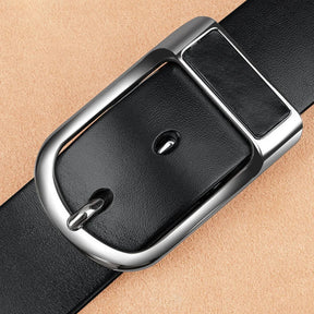 Cinto Masculino de Couro Romenzi Argos RZ469 com fivela metálica imponente e acabamento premium para homens que valorizam autenticidade e elegância