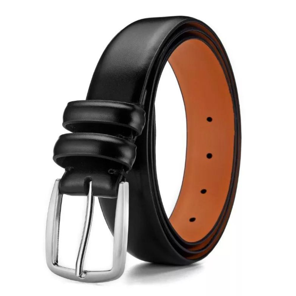 Cinto Masculino de Couro Romenzi Classy RZ460 feito à mão em couro legítimo com estilo clássico e acabamento premium para looks refinados.
