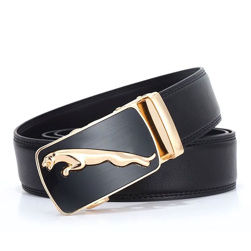 Cinto Masculino de Couro Romenzi Jaguar RZ474 em couro legítimo e acabamento sofisticado. Complementa visuais sociais com elegância e presença.