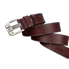Cinto Masculino de Couro Romenzi Jeep RZ473 feito com couro legítimo, design elegante e fivela metálica para looks sociais ou ocasiões especiais.
