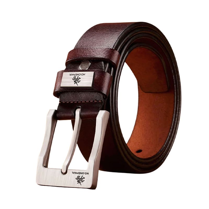 Cinto Masculino de Couro Romenzi Mens RZ475 com fivela metálica e acabamento premium, ideal para compor visuais elegantes e sofisticados.