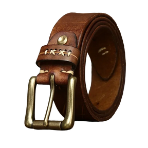 Cinto Masculino de Couro Romenzi RZ467 com fivela robusta e acabamento clássico, ideal para compor visuais elegantes com autenticidade e durabilidade