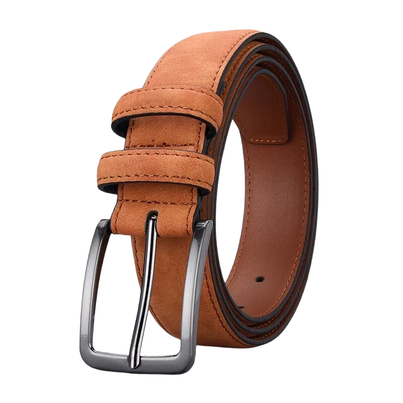 Cinto Masculino de Couro Romenzi Vigor RZ461 feito à mão em couro legítimo, estilo retrô, ideal para looks clássicos com toque refinado.