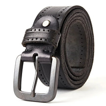 Cinto Masculino de Couro Romenzi Vintage Royal RZ468 com fivela metálica robusta, design clássico e acabamento elegante para visuais refinados