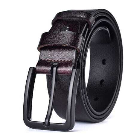 Cinto Masculino de Couro Royal Romenzi RZ341 nas cores preto e marrom com acabamento premium e design elegante para uso casual ou formal.