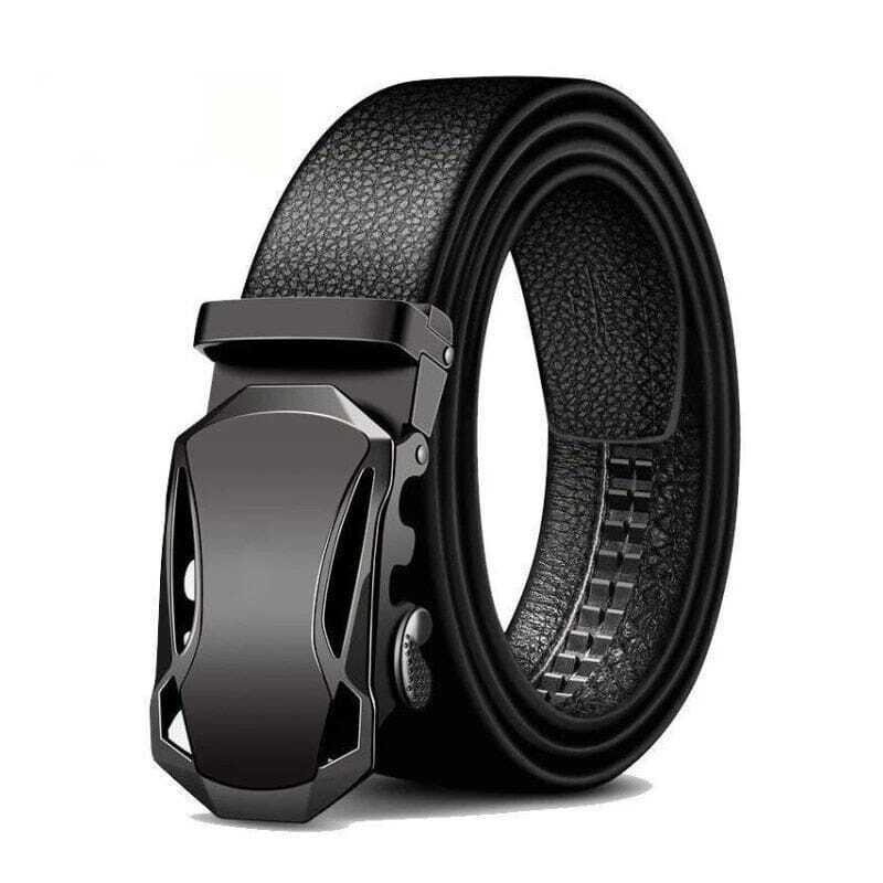 Cinto Social Masculino com Fivela Catraca Romenzi RZ347 em couro de alta qualidade com ajuste automático e design refinado. Ideal para uso diário e social.