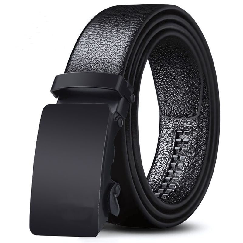 Cinto Social Masculino de Couro Romenzi RZ470 com textura macia e fivela metálica, perfeito para roupas sociais e visuais elegantes.