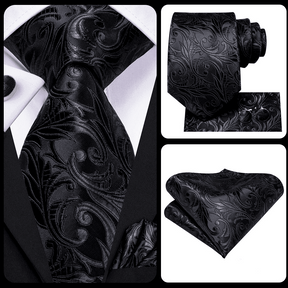 Conjunto Gravata Romenzi Vanguard RZ457 com lenço e abotoaduras, ideal para eventos sofisticados e composições masculinas refinadas.