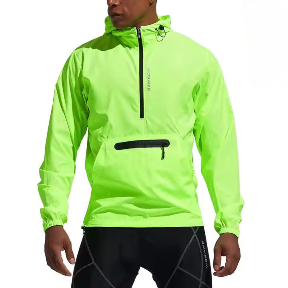 Jaqueta Corta Vento Masculina Aero Romenzi RZ236, impermeável e refletiva, design moderno e proteção climática.