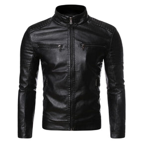 Jaqueta de Couro Masculina Romenzi RZ138 feita em couro premium, com design refinado e interior aquecido para estilo e durabilidade.
