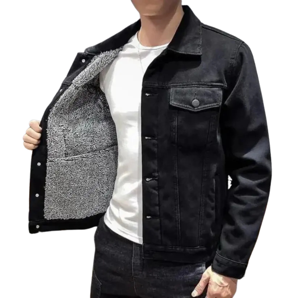 Jaqueta Jeans Masculina Romenzi Casual RZ232, design moderno, elegância e conforto com excelente isolamento térmico.