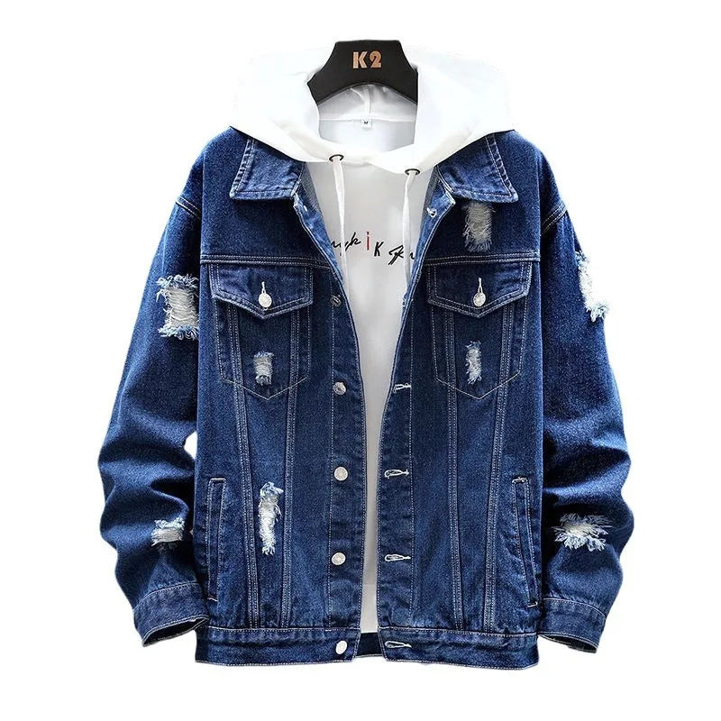 Jaqueta Jeans Masculina Romenzi StreetWear RZ235, design urbano moderno, confortável e com acabamentos de alta qualidade.