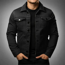 Jaqueta Jeans Masculina Slim Romenzi RZ021 com design moderno, modelagem slim e elegância casual.