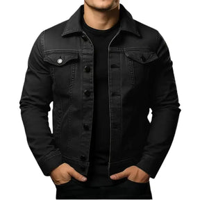 Jaqueta Jeans Masculina Slim Romenzi RZ021 com design moderno, modelagem slim e elegância casual.