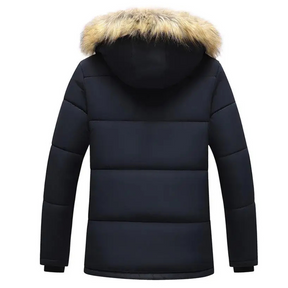 Jaqueta Masculina Bear Romenzi RZ192 em tecido acolchoado, elegante e resistente, com zíper durável.