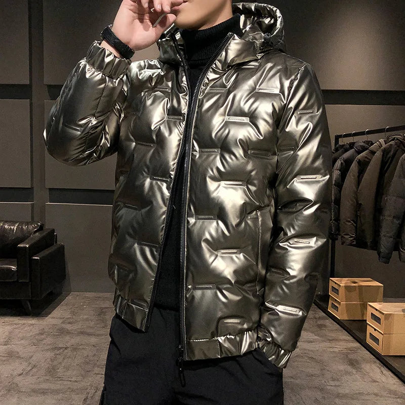 Jaqueta Masculina Bolha Acolchoada Romenzi RZ142 com isolamento térmico, resistente à água e vento, design moderno, ideal para proteção e estilo no inverno.