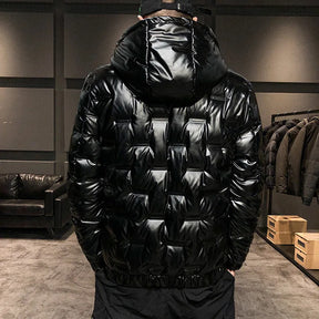 Jaqueta Masculina Bolha Acolchoada Romenzi RZ142 com isolamento térmico, resistente à água e vento, design moderno, ideal para proteção e estilo no inverno.