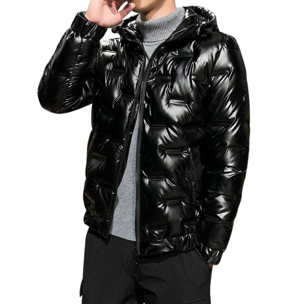 Jaqueta Masculina Bolha Acolchoada Romenzi RZ142 com isolamento térmico, resistente à água e vento, design moderno, ideal para proteção e estilo no inverno.