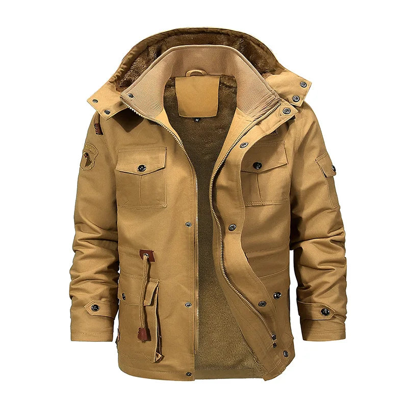 Jaqueta Masculina Cargo Stiff Romenzi RZ212 com forro acolchoado, design resistente e zíper durável. Elegância e funcionalidade para dias frios.