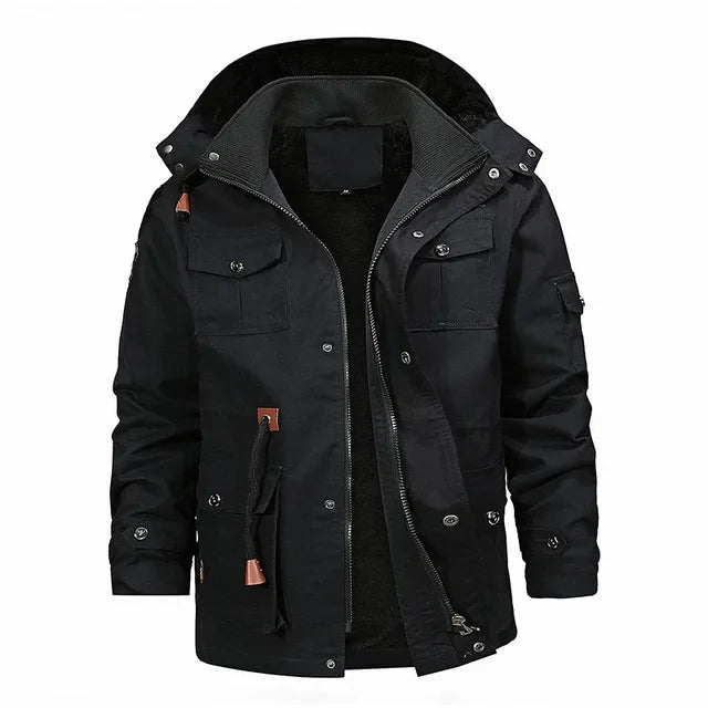 Jaqueta Masculina Cargo Stiff Romenzi RZ212 com forro acolchoado, design resistente e zíper durável. Elegância e funcionalidade para dias frios.
