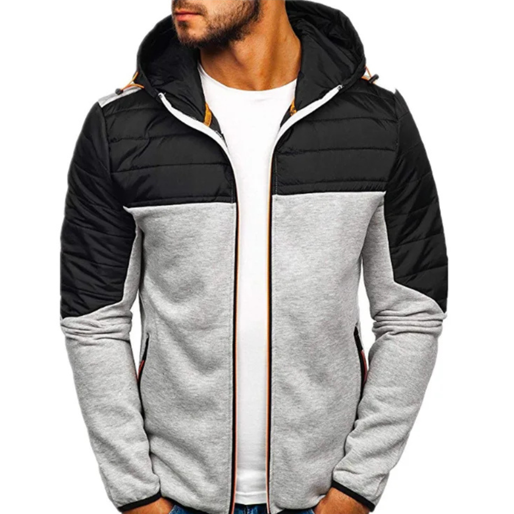 Jaqueta Masculina Casual Basic Romenzi RZ221 com forro acolchoado, design versátil e zíper durável. Elegância e proteção contra o frio para o homem moderno.