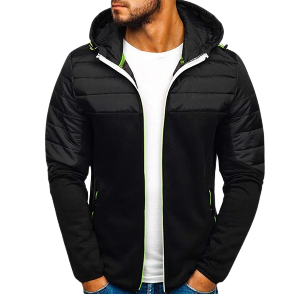 Jaqueta Masculina Casual Basic Romenzi RZ221 com forro acolchoado, design versátil e zíper durável. Elegância e proteção contra o frio para o homem moderno.