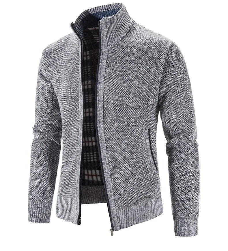 Jaqueta Masculina Casual Crochet Romenzi RZ219 com forro acolchoado, zíper durável e ajuste confortável, ideal para aquecimento e estilo em dias frios.
