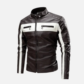 Jaqueta Masculina de Couro Original Romenzi RZ158 confeccionada em couro premium, com costuras reforçadas e design clássico e versátil.