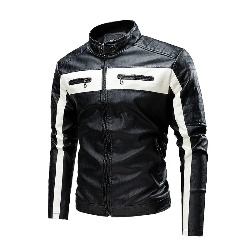 Jaqueta Masculina de Couro Original Romenzi RZ158 confeccionada em couro premium, com costuras reforçadas e design clássico e versátil.