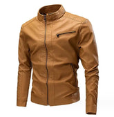 Jaqueta Masculina de Couro Romenzi RZ127 com couro premium, acabamento refinado e design versátil para ocasiões elegantes e casuais.
