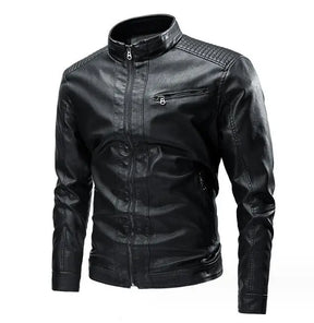 Jaqueta Masculina de Couro Romenzi RZ127 com couro premium, acabamento refinado e design versátil para ocasiões elegantes e casuais.